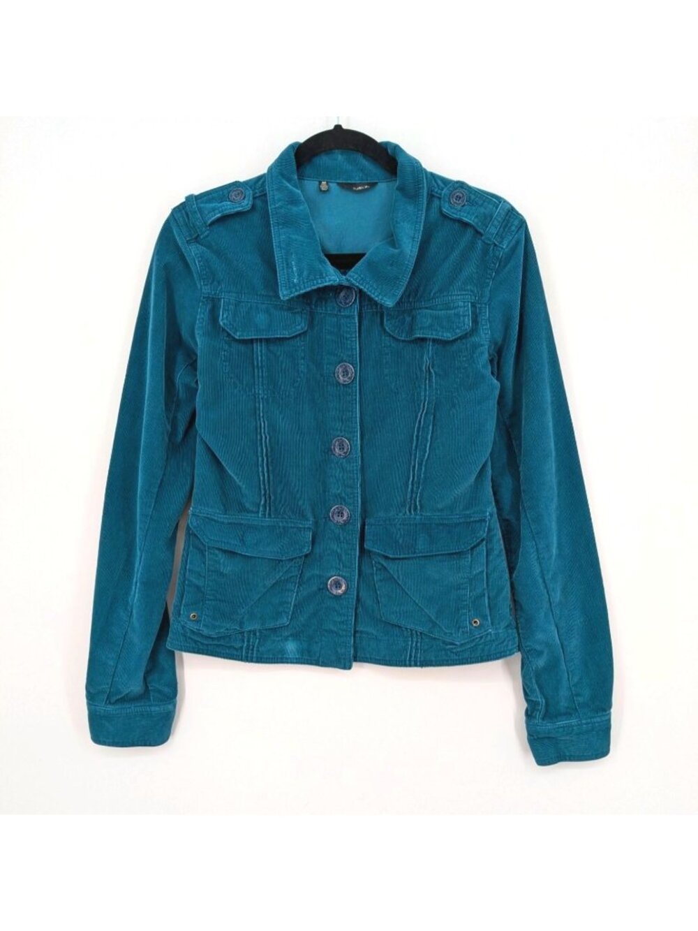 Vtg Hurley Corduroy Utility Jacket Fitted Trucker Streetwear Y2K Coastal Size M
